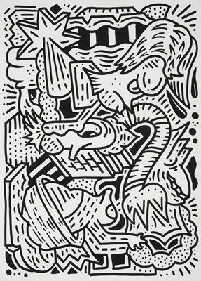 Lot 68 - Mr Doodle (British 1994-), 'Untitled (Square From Poundland)', 2015