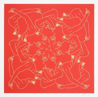 Lot 5 - Ai Weiwei (Chinese 1957-), Middle Finger In Red', 2023