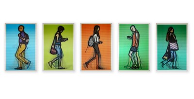 Lot 66 - Julian Opie (British 1958-), 'Walking In London', 2014