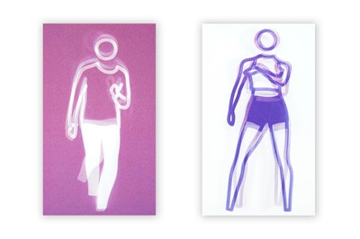 Lot 59 - Julian Opie (British 1958-), 'Dance Invitation Postcard (set of 2)', 2022