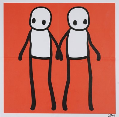 Lot 185 - Stik (British 1979-), 'Holding Hands (Red)', 2020