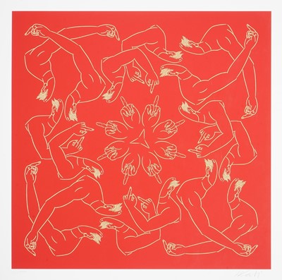Lot 1 - Ai Weiwei (Chinese 1957-), 'Middle Finger In Red', 2023