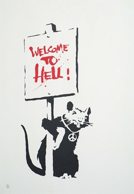 Lot 149a - Banksy (British 1974-), 'Welcome To Hell (Red)', 2004