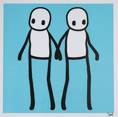 Lot 200 - Stik (British 1979-), 'Holding Hands (Blue)', 2020