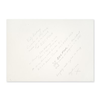 Lot 176 - Tracey Emin (British 1963-), 'BBC 4 Launch Invitation Drawing', 2002