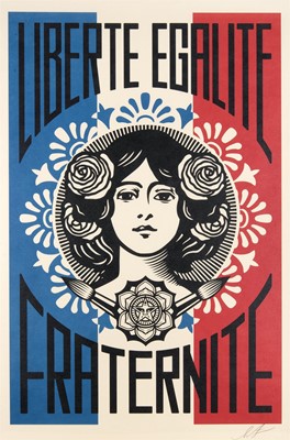 Lot 178 - Shepard Fairey (American 1970-), 'Liberte, Egalite, Fraternite', 2024