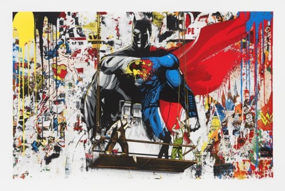 Lot 147 - Mr Brainwash (French 1966-), 'Batman Vs Superman', 2016