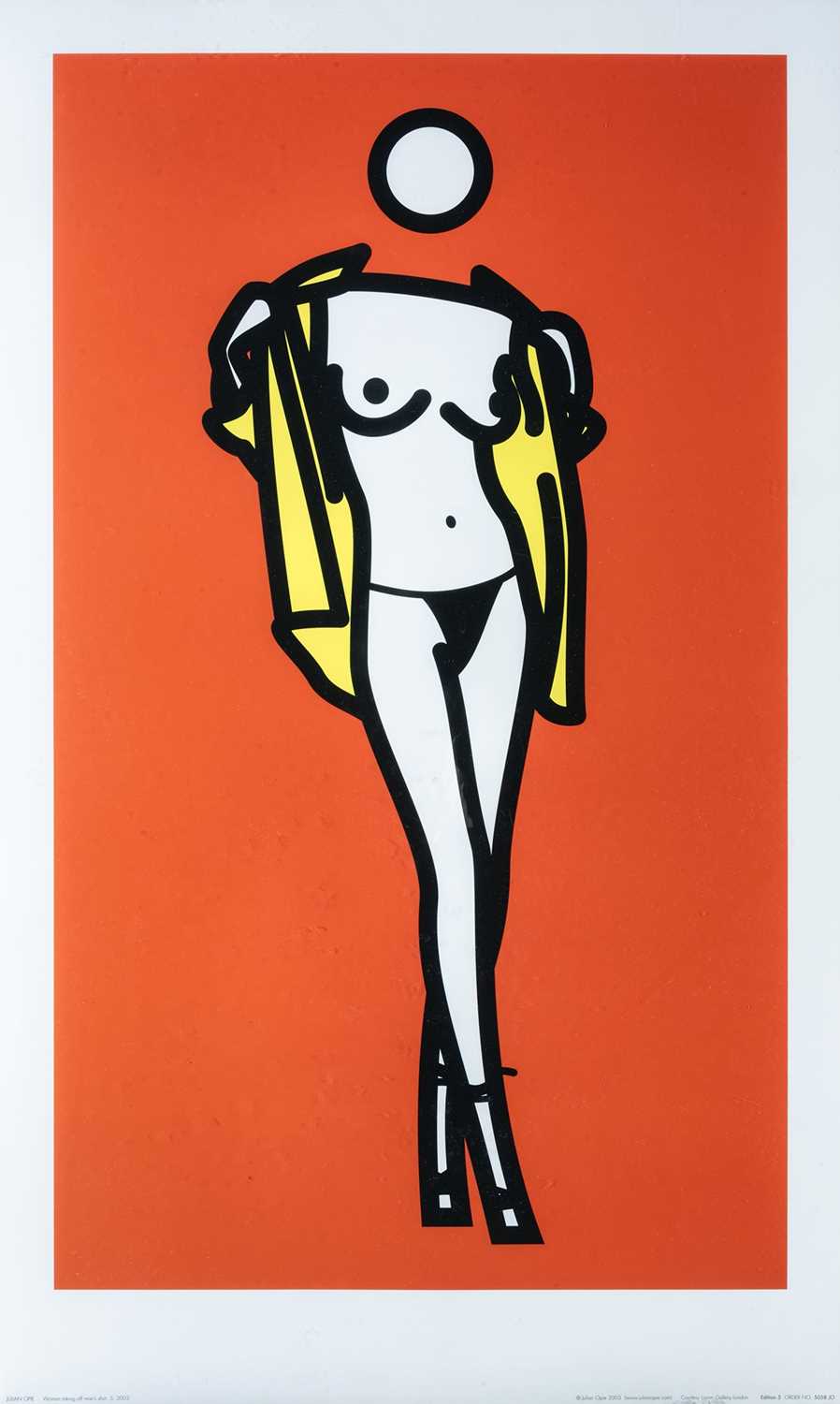 Lot 91 - Julian Opie (British 1958-), 'Woman Taking Off Man's Shirt. 5', 2003