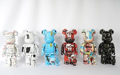 Lot 174 - Bearbrick & Jean-Michel Basquiat 'Basquiat #2, #3, #4, #5, #6 & #8', (400% & 100%)', 2018-21