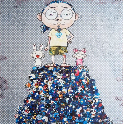 Lot 77 - Takashi Murakami (Japanese 1962-), 'Kaikai Kiki & Me: On the Blue Mound of the Dead', 2013