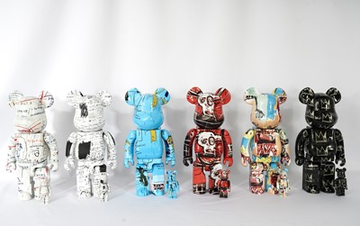 Lot 20a - Bearbrick & Jean-Michel Basquiat 'Basquiat #2, #3, #4, #5, #6 & #8', (400% & 100%)', 2018-21