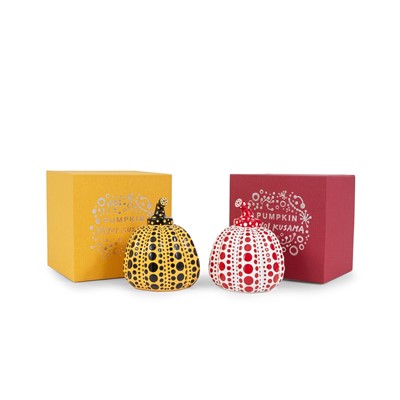 Lot 102 - Yayoi Kusama (Japanese 1929-), ‘Pumpkin (Yellow & Black and Red & White)’, 2016