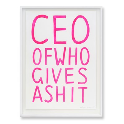 Lot 7-Alma Singer (British 1986-), 'CEO Of Who Gives A Shit', 2023