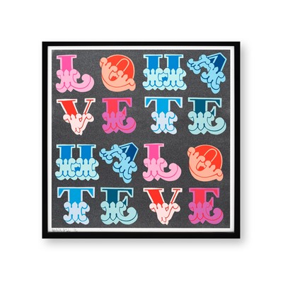 Lot 217 - Ben Eine (British 1970-), 'Love & Hate (Black Glitter), 2016