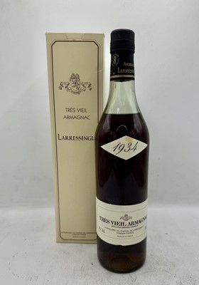Lot 235 - 1 bottle 1934 Larressingle Tres Vieil Armagnac