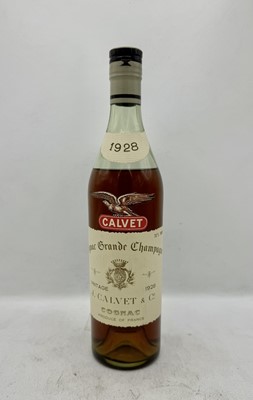 Lot 113 - 1 bottle 1928 Calvet Grande Champagne Cognac