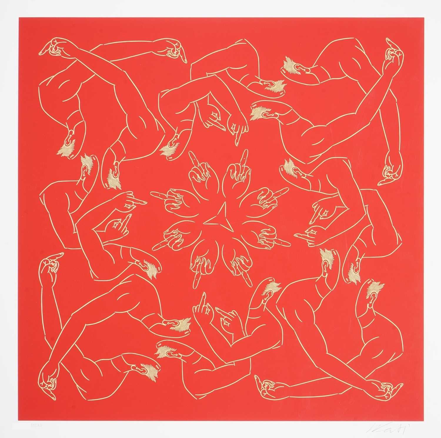 Lot 3 - Ai Weiwei (Chinese 1957-), 'Middle Finger In Red', 2023