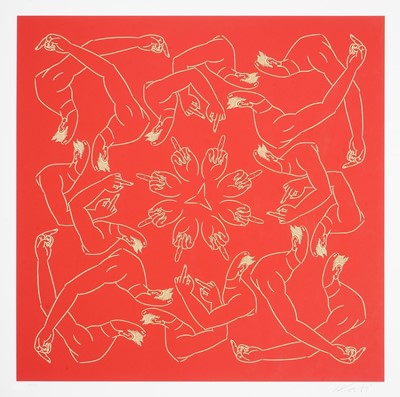 Lot 1 - Ai Weiwei (Chinese 1957-), 'Middle Finger In Red', 2023