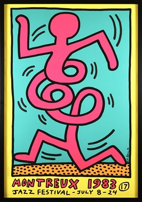 Lot 233-Keith Haring (American 1958-1990), 'Montreux Jazz Festival (Yellow)' 1983