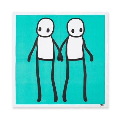 Lot 277 - Stik (British 1979-), 'Holding Hands (Teal)', 2020