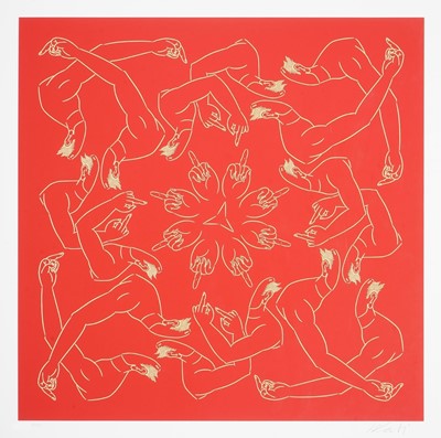 Lot 3 - Ai Weiwei (Chinese 1957-), 'Middle Finger In Red', 2023