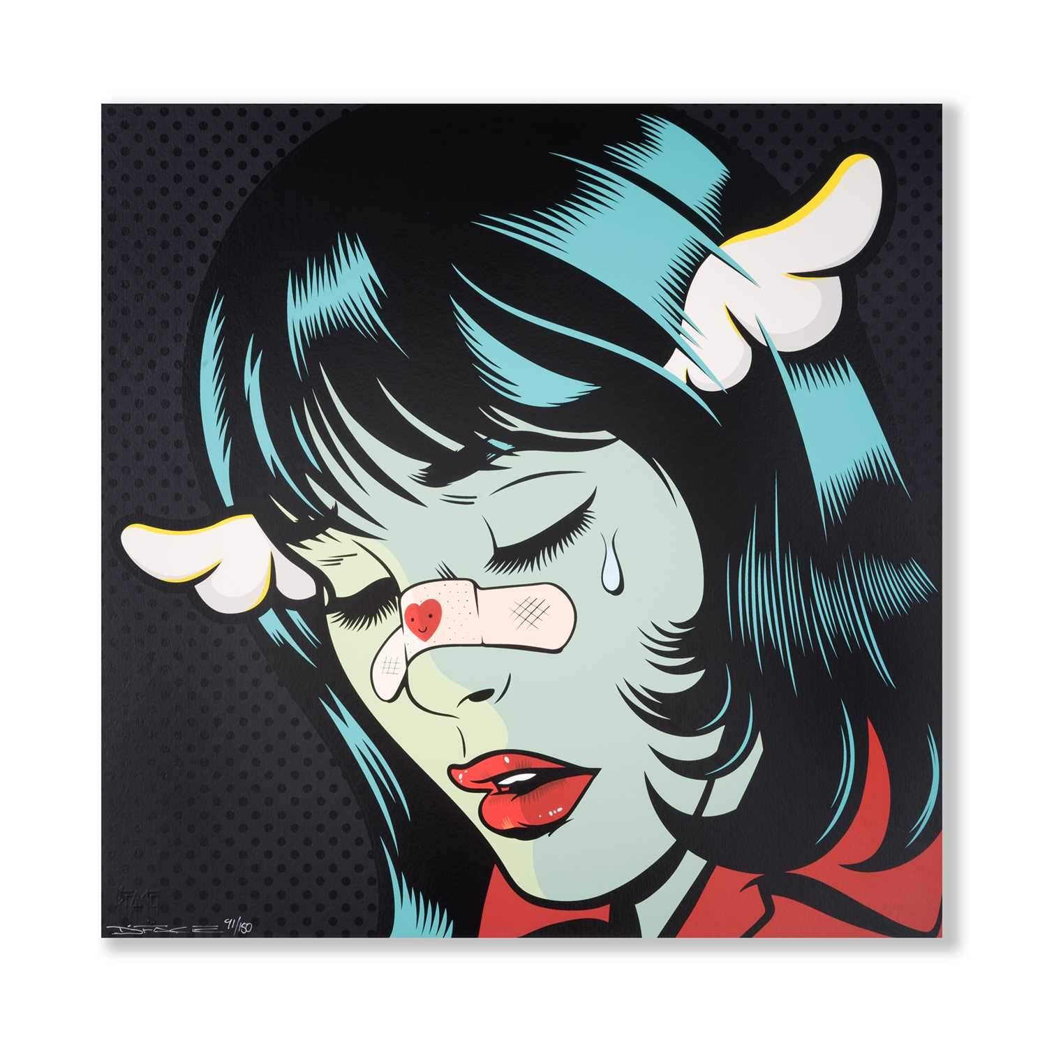 Lot 217 - D*Face (British 1978-), 'Love Hurts', 2024