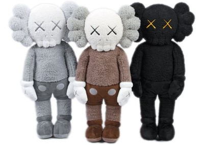 Lot 232 - Kaws (American 1974-), 'Holiday Hong Kong Plush (Black, Grey & Brown), 2019
