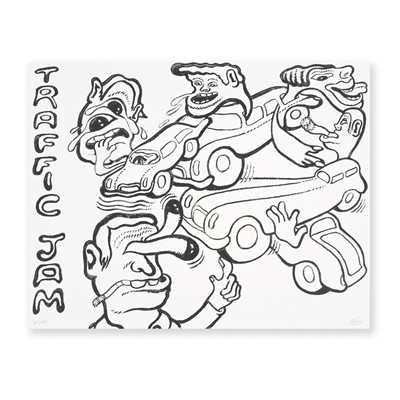 Lot 108 - Peter Saul (American 1934-), 'Traffic Jam, from Greenpeace 50 Years Print Portfolio', 2022