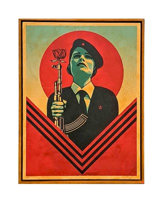 Lot 222 - Shepard Fairey (American 1970-), 'Peace Guard 2 (HPM)', 2017