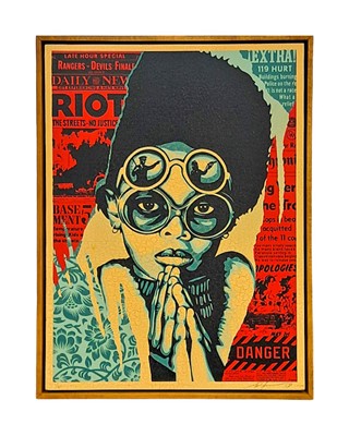 Lot 221 - Shepard Fairey (American 1970-), 'Late Hour Riot (HPM)', 2018