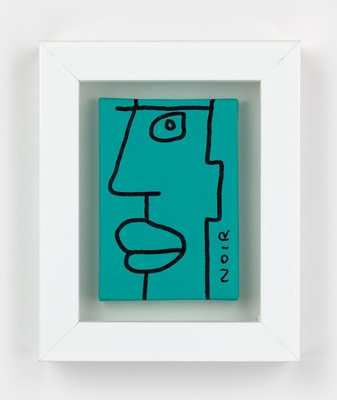 Lot 244 - Thierry Noir (French 1958-), 'Mini Canvas (Teal)', 2020