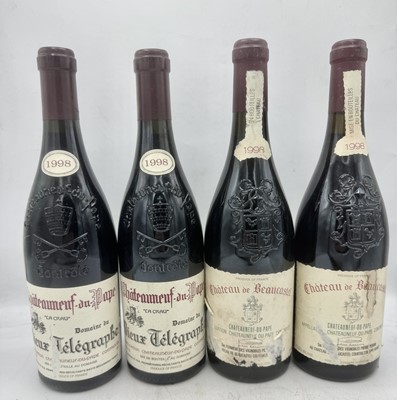 Lot 158 - 4 bottles Mixed 1998 Chateauneuf-du-Pape