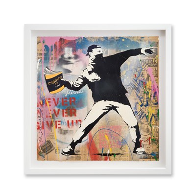 Lot 200 - Mr Brainwash (French 1966-), 'Banksy Thrower', 2020