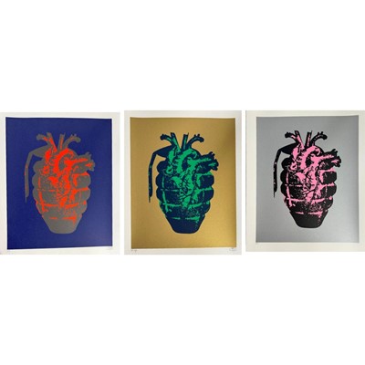Lot 236 - Nick Walker (British 1969-), 'Handle With Care (Gold/Blue/Grey) (set of 3)', 2022