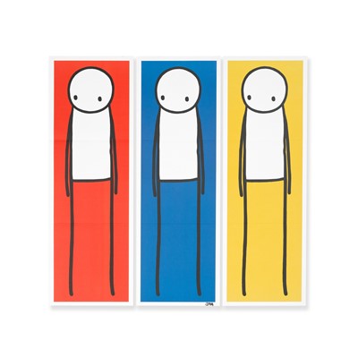 Lot 242 - Stik (British 1979-), 'Standing Figure (UK Big Issue Blue, Red & Yellow), 2013