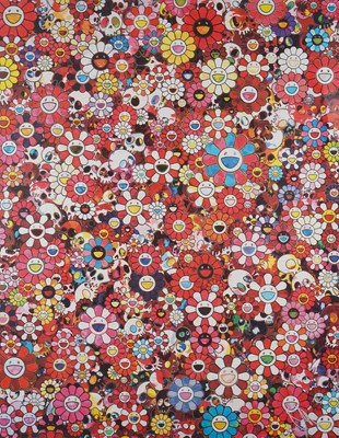 Lot 96 - Takashi Murakami (Japanese 1962-), 'Skulls & Flowers Red', 2016