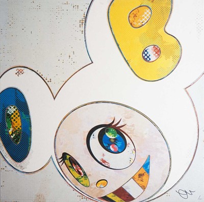 Lot 85 - Takashi Murakami (Japanese 1962-), 'And Then x6 (White: The Superflat Method, Blue and Yellow Ears)', 2013