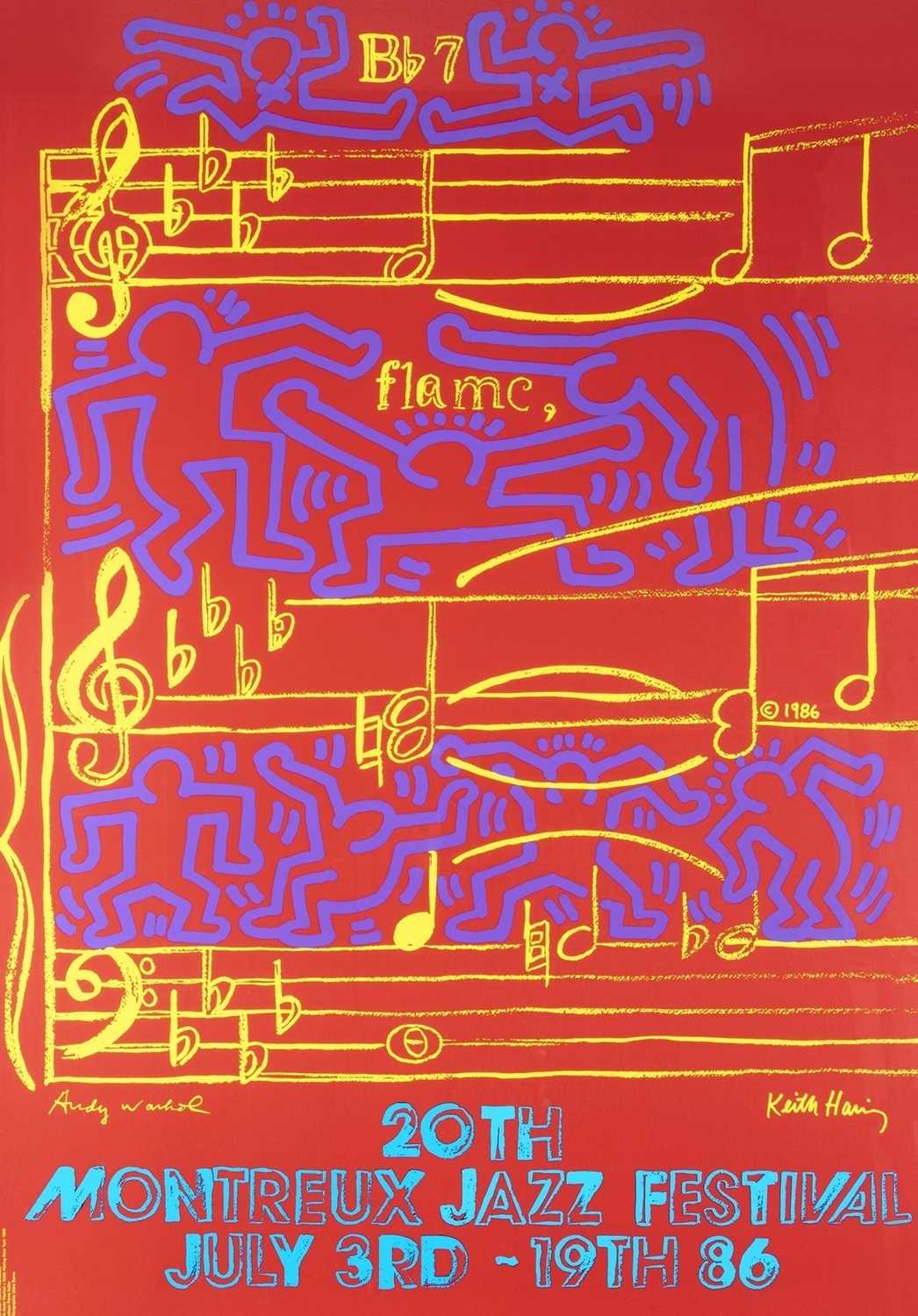 Lot 5 - Andy Warhol & Keith Haring (Collaboration), 'Montreux Jazz Festival', 1986