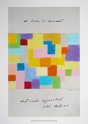 Lot 49a - Etel Adnan (Lebanese 1925-2021), 'We Have To Reconnect What Words Separated', 2021