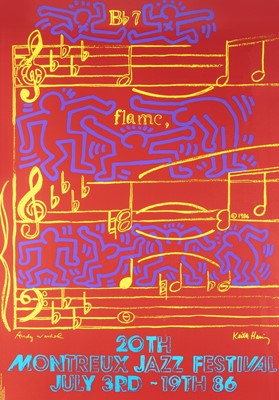 Lot 276 - Keith Haring (American 1958-1990) & Andy Warhol (American 1928-1987) (Collaboration), 'Montreux Jazz Festival', 1986