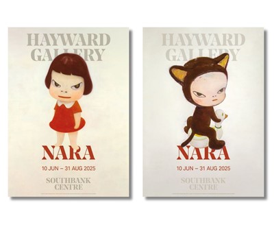 Lot 130 - Yoshitomo Nara (Japanese 1959-), 'Missing In Action & Harmless Kitten Exhibition Posters (set of 2), 2025