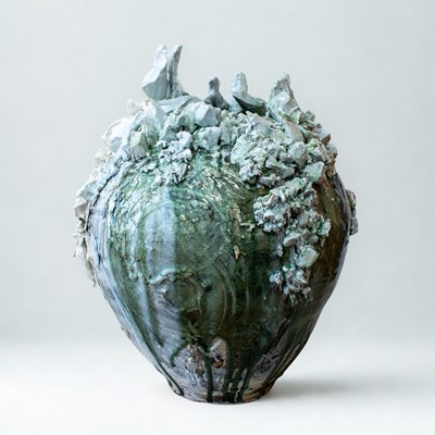 Lot 135 - Akiko Hirai (Japanese 1970-), 'Monumental Moon Jar', circa 2023