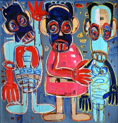 Lot 130 - Aboudia (Ivorian 1983-), 'Untitled', 2024