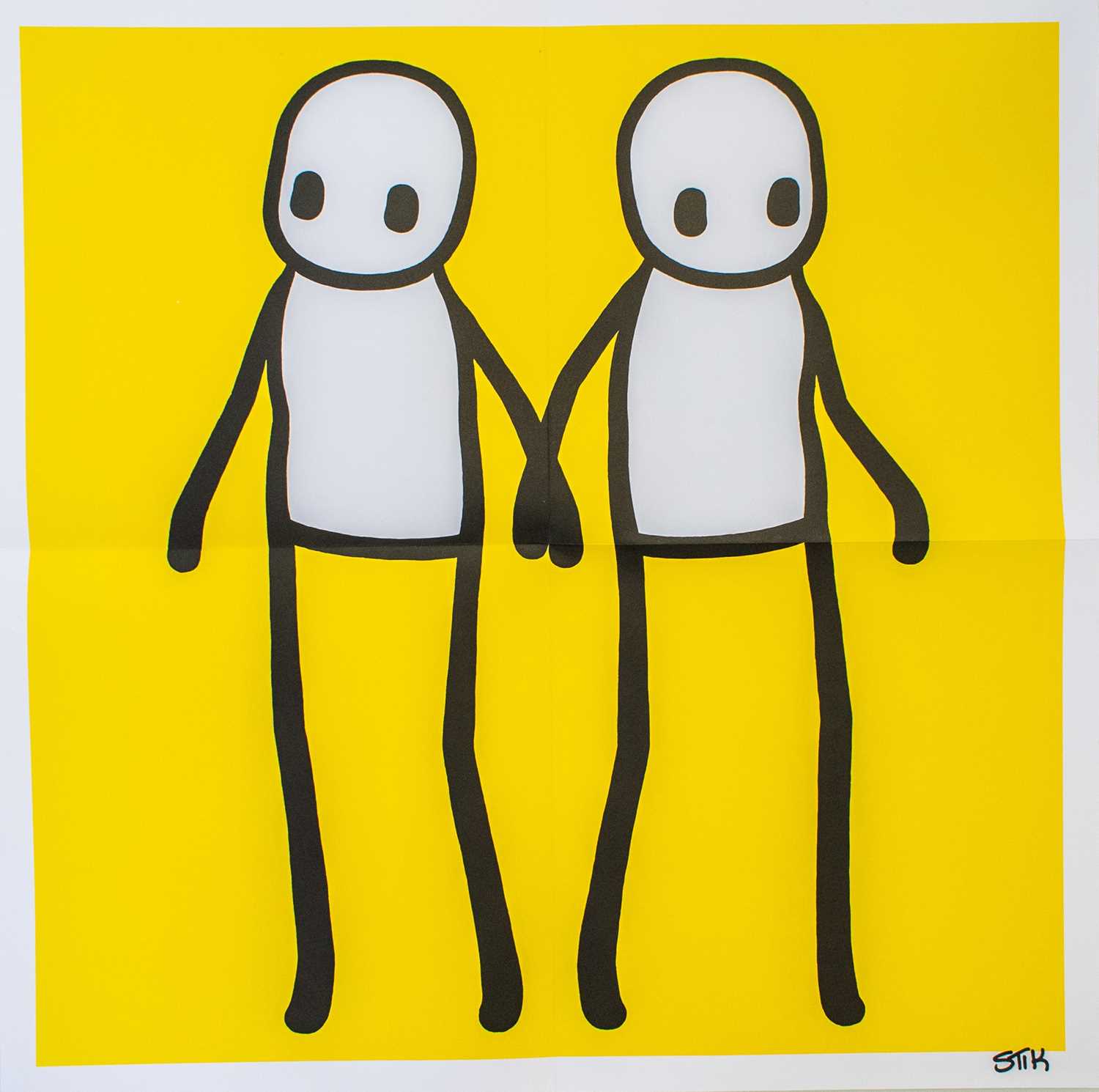Lot 257 - Stik (British 1979-), 'Holding Hands (Yellow)', 2020