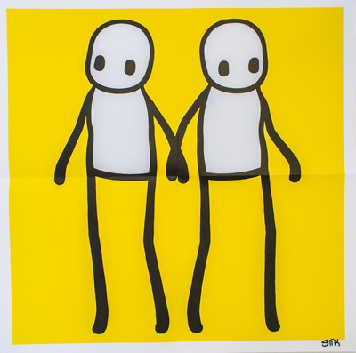 Lot 302 - Stik (British 1979-), 'Holding Hands (Yellow)', 2020