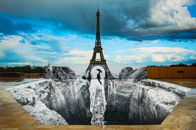 Lot 256 - JR (French 1983-), 'Trompe l'oeil, Les Falaises du Trocadéro, 18 mai 2021, 19h58, Paris, France', 2021