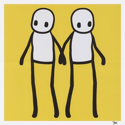 Lot 295 - Stik (British 1979-), 'Holding Hands (Yellow)', 2020