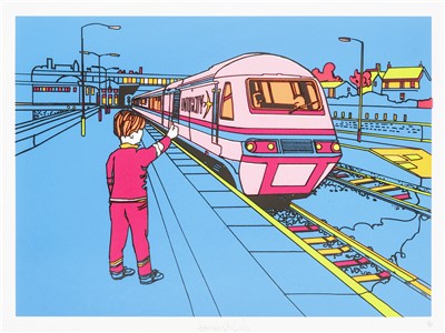 Lot 113 - Ben Eine (British b.1970), 'Blue Train', 2006
