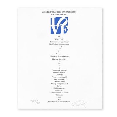 Lot 105 - Robert Indiana (American 1928-2018), 'The Book Of Love Poem - Wherefore The Punctuation Of The Heart', 1996