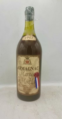Lot 130 - 1 magnum 1943 Marquis de Montdidier Armagnac